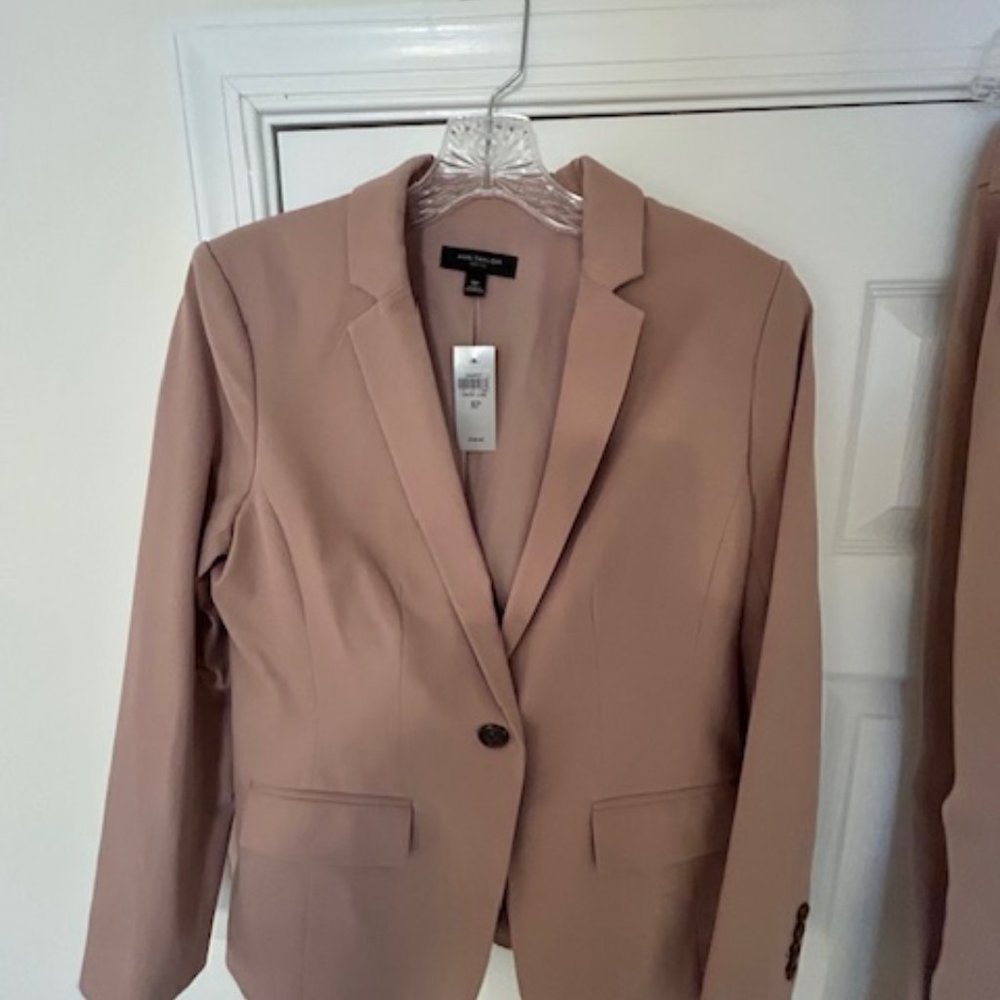 Ann Taylor Dark Khaki/Tan suiting - blazer and pants